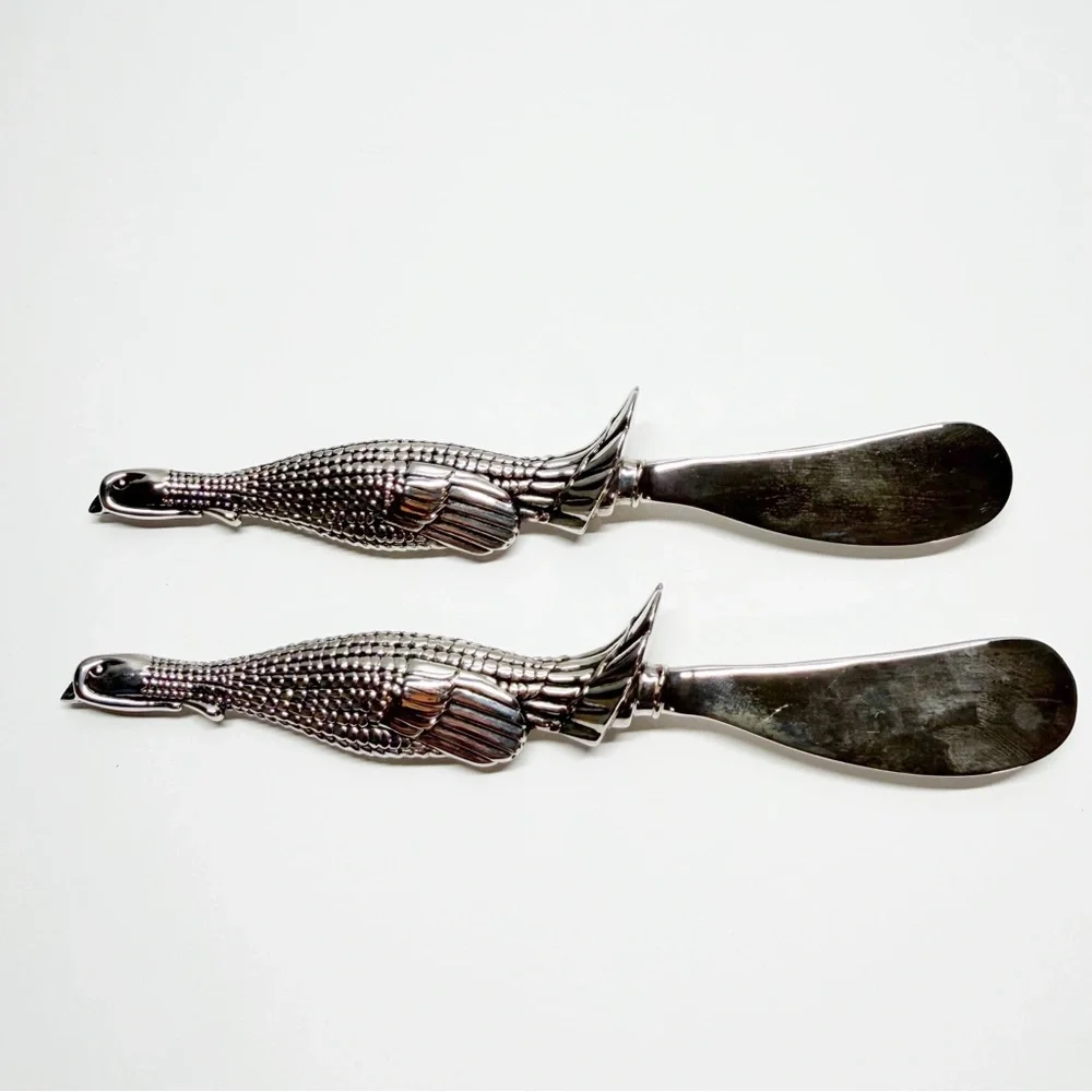 Vintage Silver Plate Turkey Dip Spread Knives